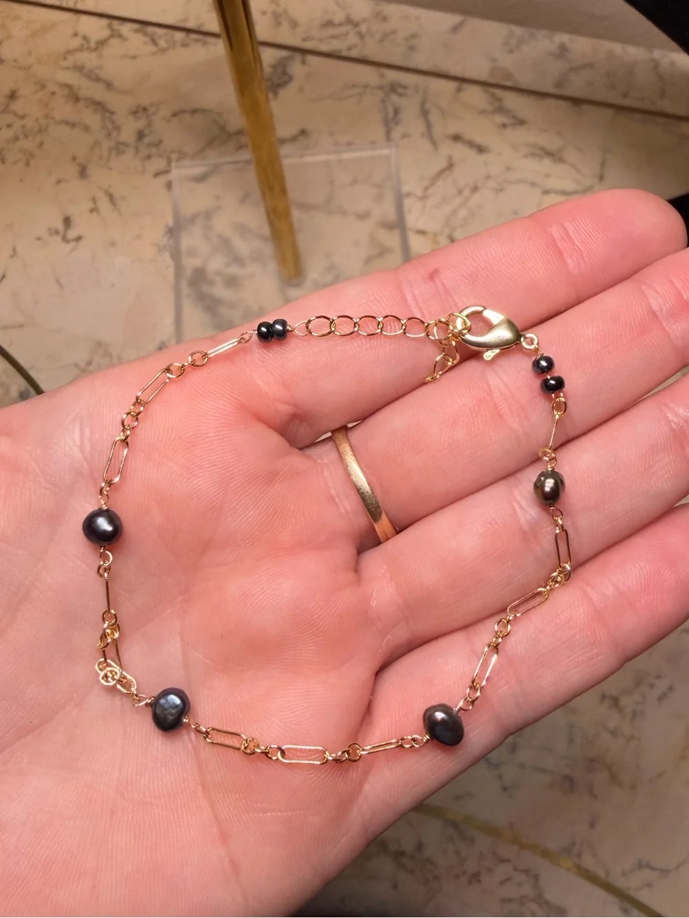 Handmade delicate gold